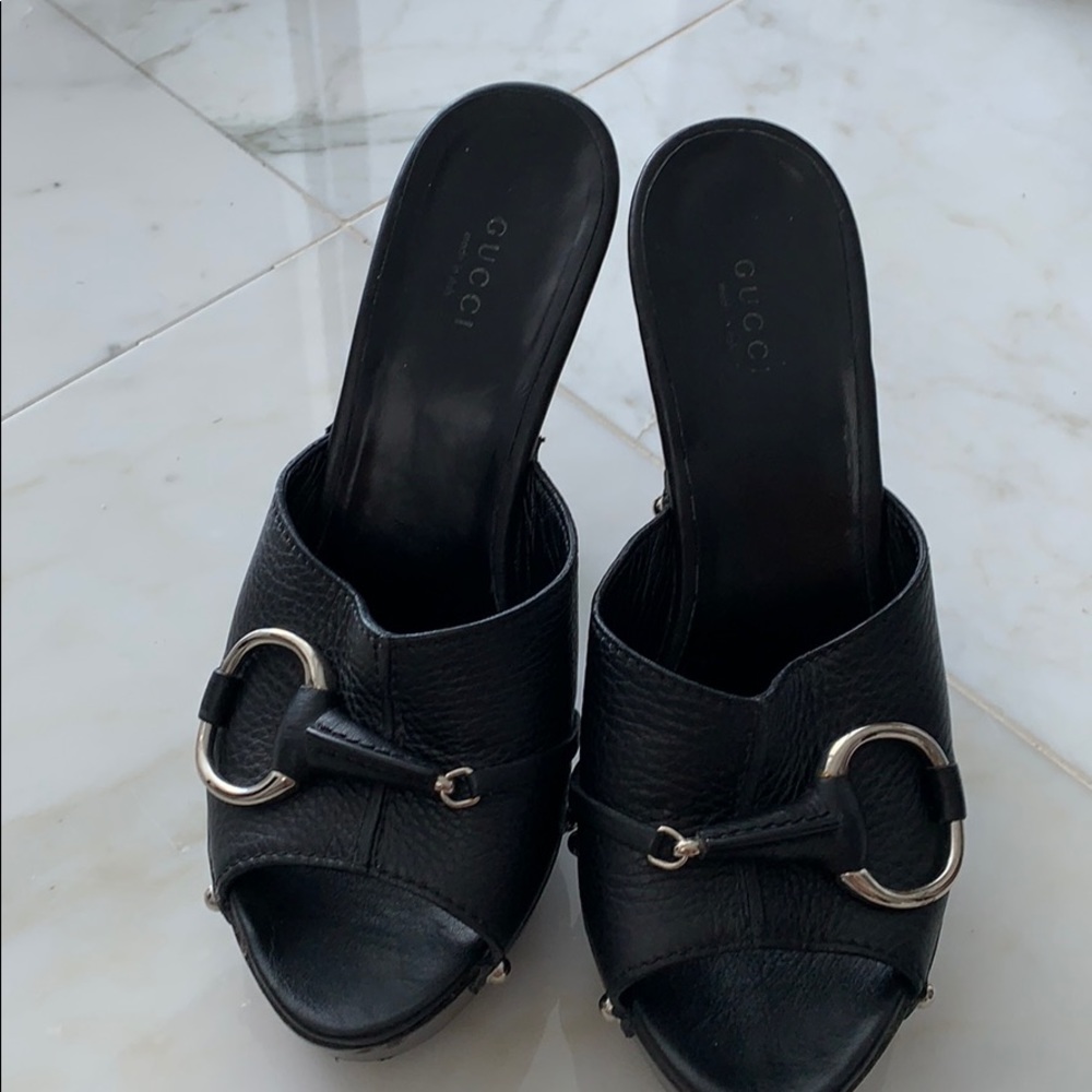 Authentic Gucci black leather